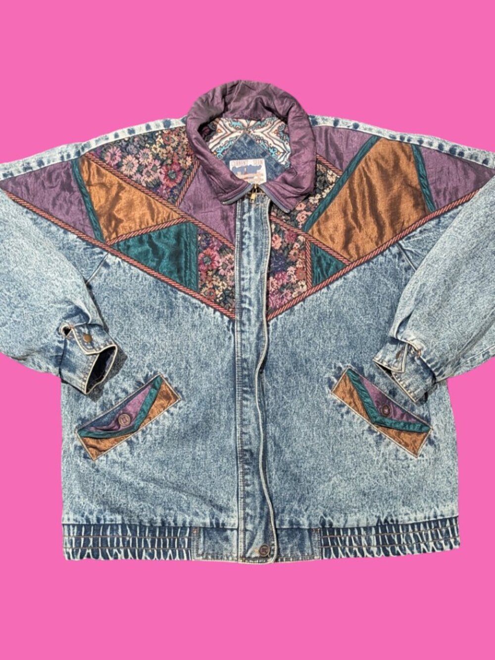 Vintage 1990's Floral Patchwork Jacket for Women Size L